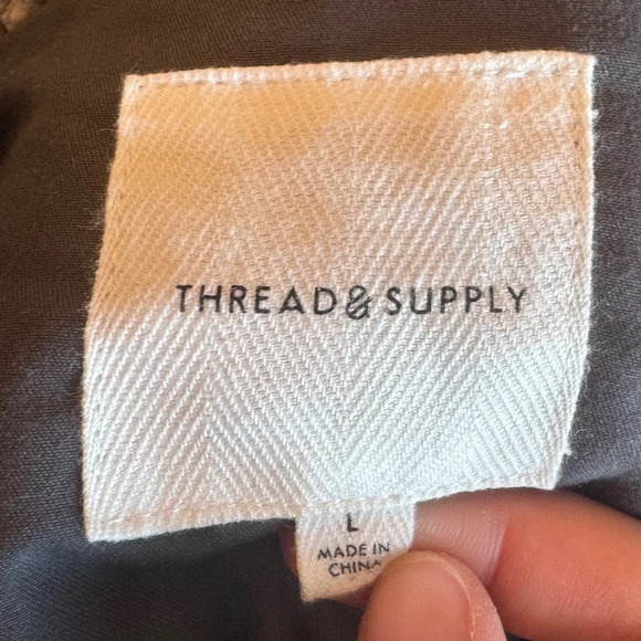 Thread & Supply Women  Teddy Fleece Sherpa Coat Long Sleeve Charcoal Sz L EUC - Picture 11 of 14